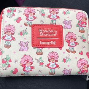 Loungefly Strawberry Shortcake Mini Zipper Wallet & Lip Balm Orange Scented NWT